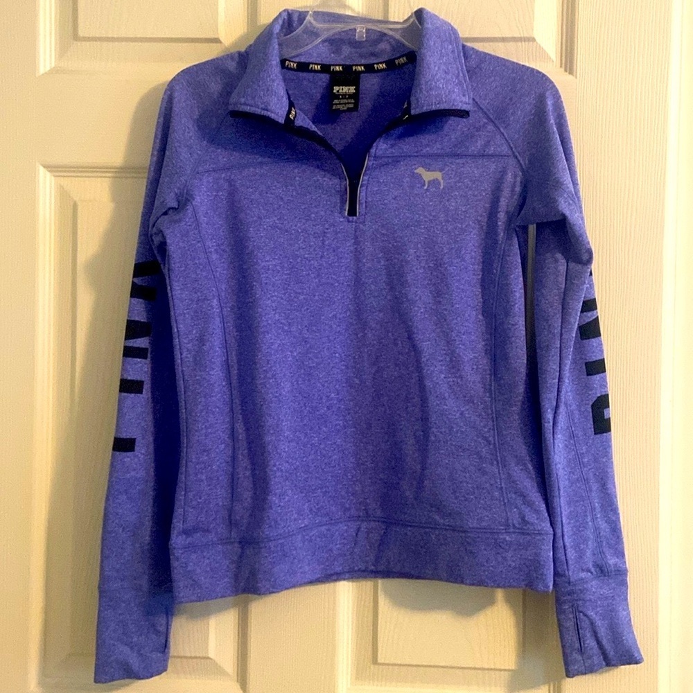 PINK ZIPPERED ATHLETIC TOP, excellent condition, perfect for cold weather sz sm